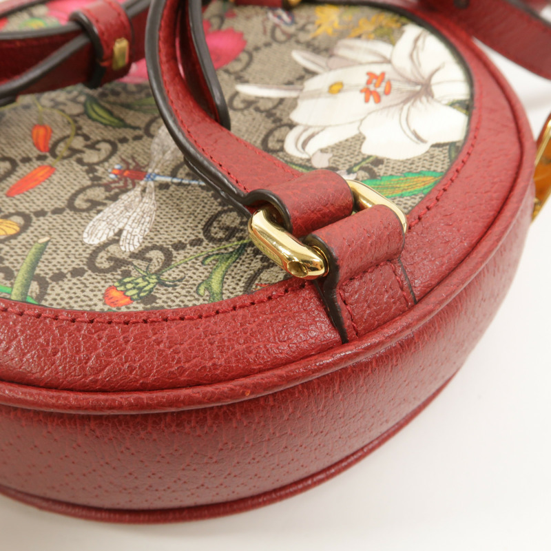 GUCCI 塗層帆布Ophidia Flora Round Backpack背包-13