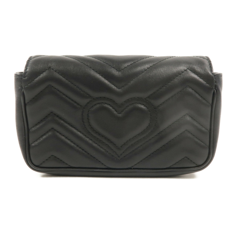 GUCCI 牛皮皮革GG Marmont Super Mini鏈帶肩背袋-1