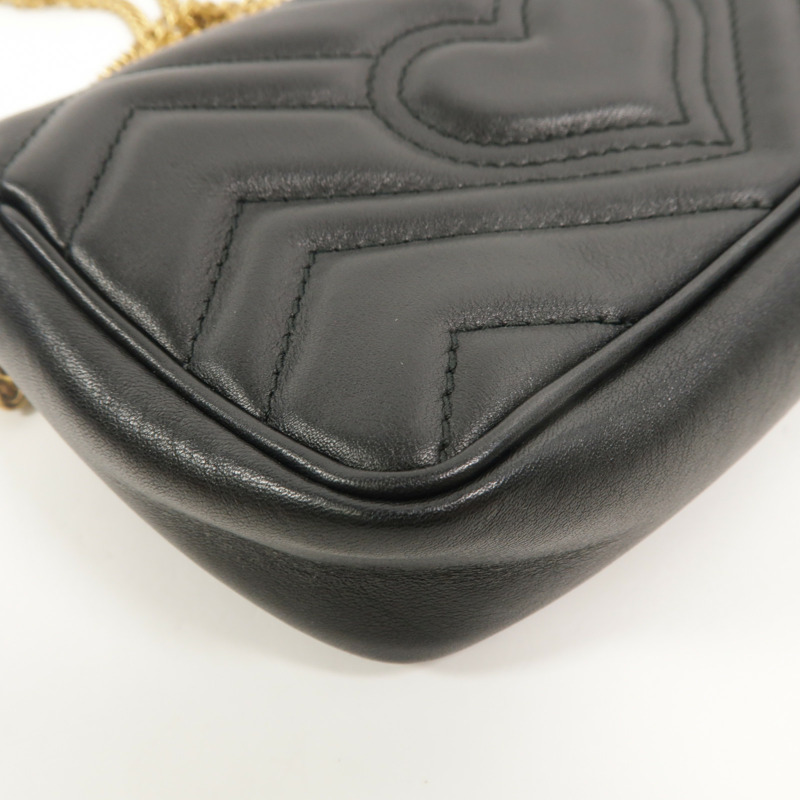 GUCCI 牛皮皮革GG Marmont Super Mini鏈帶肩背袋-13