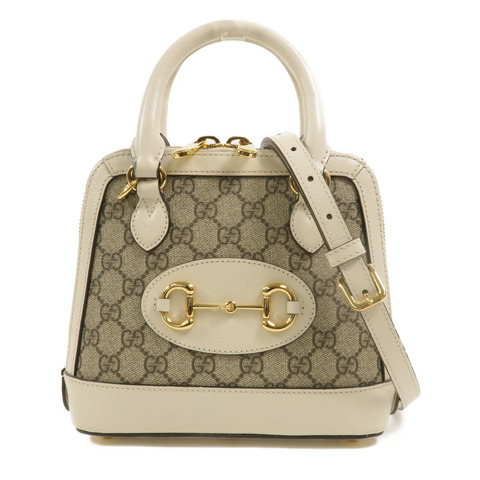 GUCCI 塗層帆布Horsebit 1955 Mini Top Handle Bag手挽肩背兩用袋