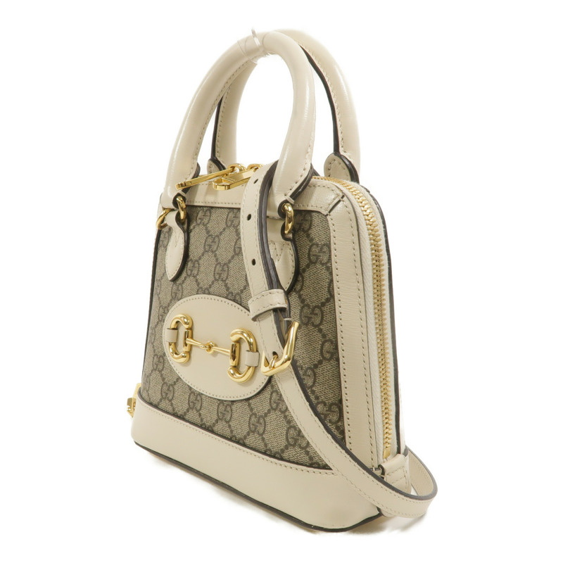 GUCCI 塗層帆布Horsebit 1955 Mini Top Handle Bag手挽肩背兩用袋-2