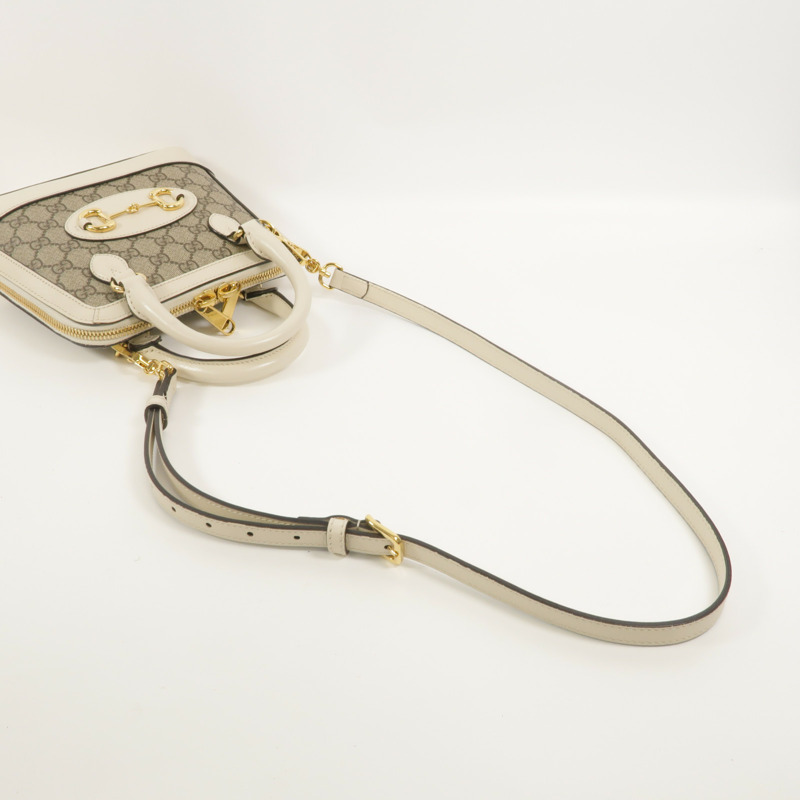 GUCCI 塗層帆布Horsebit 1955 Mini Top Handle Bag手挽肩背兩用袋-8