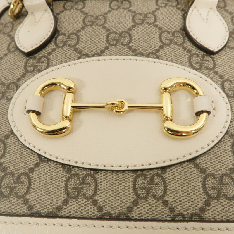 GUCCI 塗層帆布Horsebit 1955 Mini Top Handle Bag手挽肩背兩用袋-9