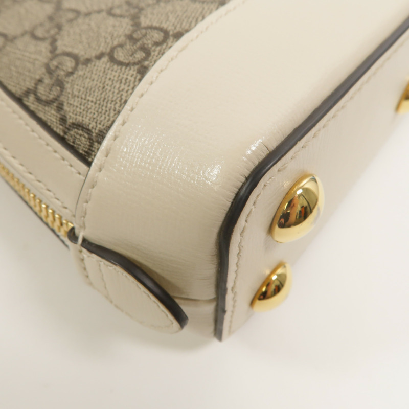 GUCCI 塗層帆布Horsebit 1955 Mini Top Handle Bag手挽肩背兩用袋-13