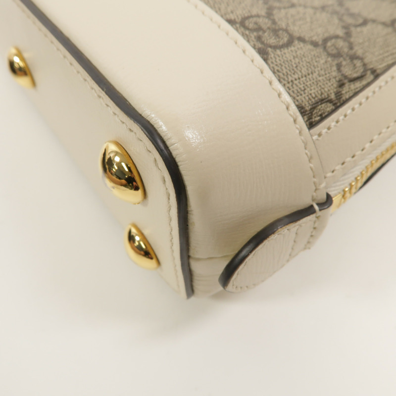 GUCCI 塗層帆布Horsebit 1955 Mini Top Handle Bag手挽肩背兩用袋-14