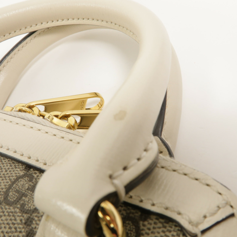 GUCCI 塗層帆布Horsebit 1955 Mini Top Handle Bag手挽肩背兩用袋-16