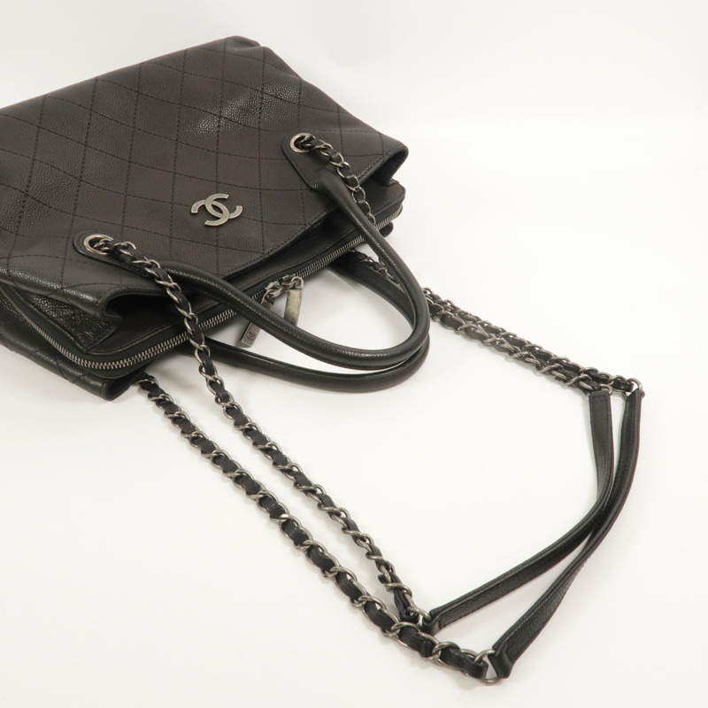 CHANEL 牛皮皮革Chain Shoulder手挽肩背兩用袋-7