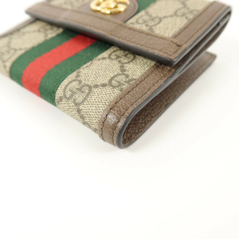 GUCCI 塗層帆布Ophidia GG Wallet錢包-11
