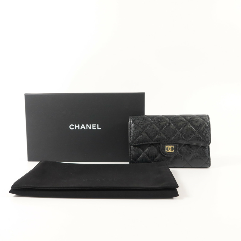 CHANEL 牛皮皮革Classic Medium Flap Wallet錢包-10