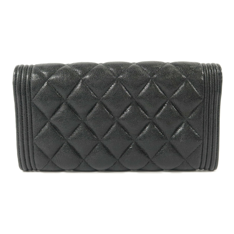 CHANEL 牛皮皮革Boy Long Wallet長錢包-1
