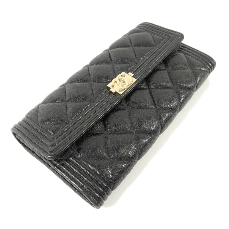 CHANEL 牛皮皮革Boy Long Wallet長錢包-2