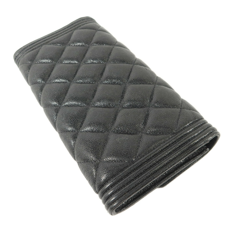 CHANEL 牛皮皮革Boy Long Wallet長錢包-3