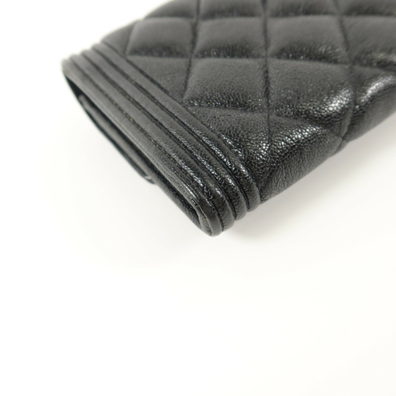 CHANEL 牛皮皮革Boy Long Wallet長錢包-12