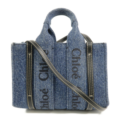 Chloe 牛仔布Woody Tote Mini手挽肩背兩用袋