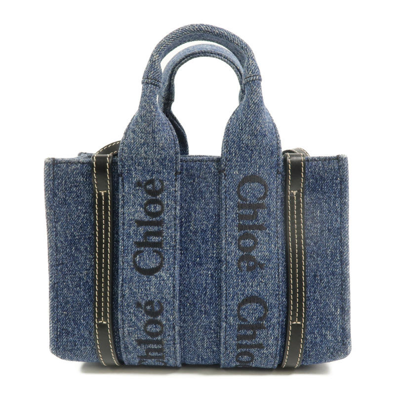 Chloe 牛仔布Woody Tote Mini手挽肩背兩用袋-1