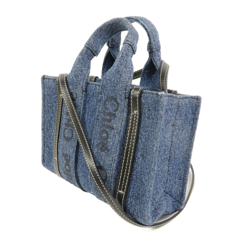 Chloe 牛仔布Woody Tote Mini手挽肩背兩用袋-2