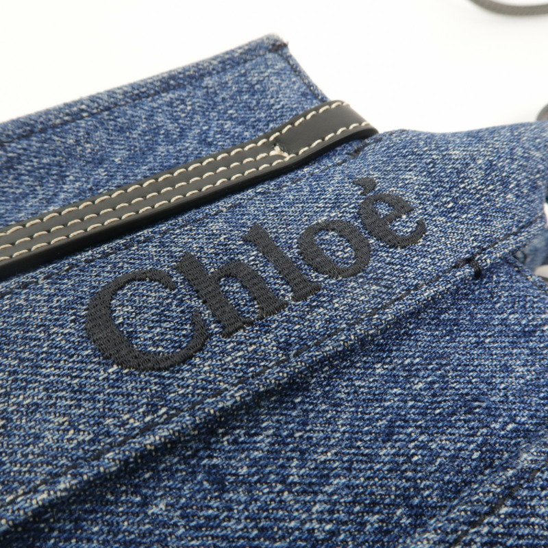 Chloe 牛仔布Woody Tote Mini手挽肩背兩用袋-10