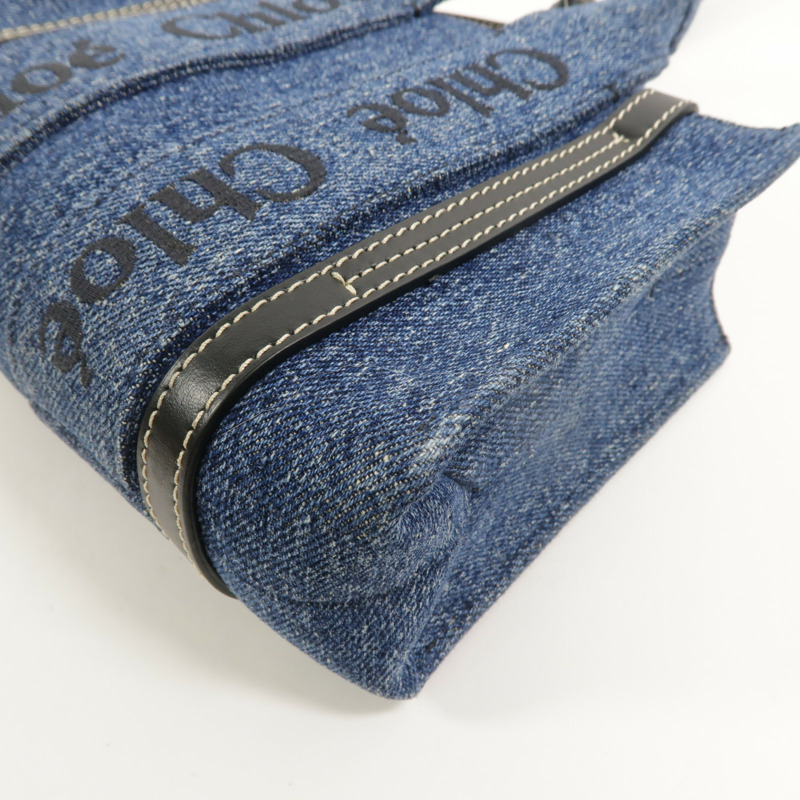 Chloe 牛仔布Woody Tote Mini手挽肩背兩用袋-13