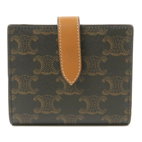 CELINE 塗層帆布Small Strap Triomphe Wallet錢包