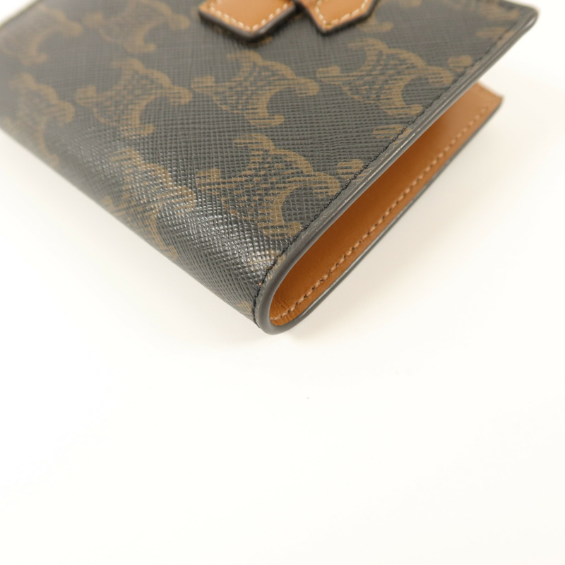 CELINE 塗層帆布Small Strap Triomphe Wallet錢包-14