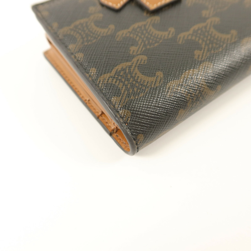 CELINE 塗層帆布Small Strap Triomphe Wallet錢包-15
