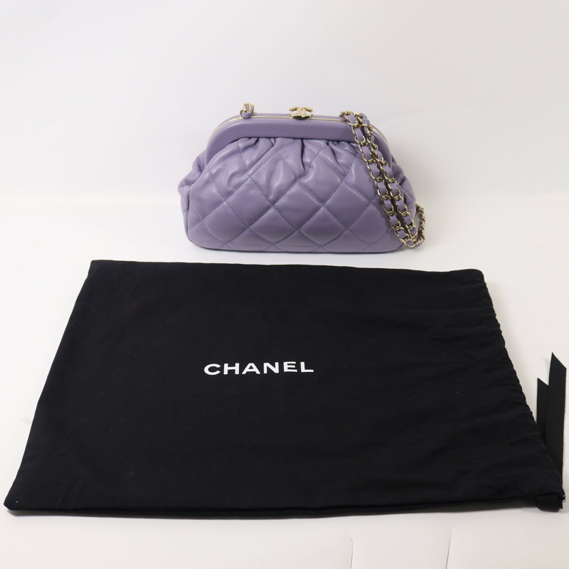 CHANEL 羊皮皮革Chain Shoulder鏈帶肩背袋-8