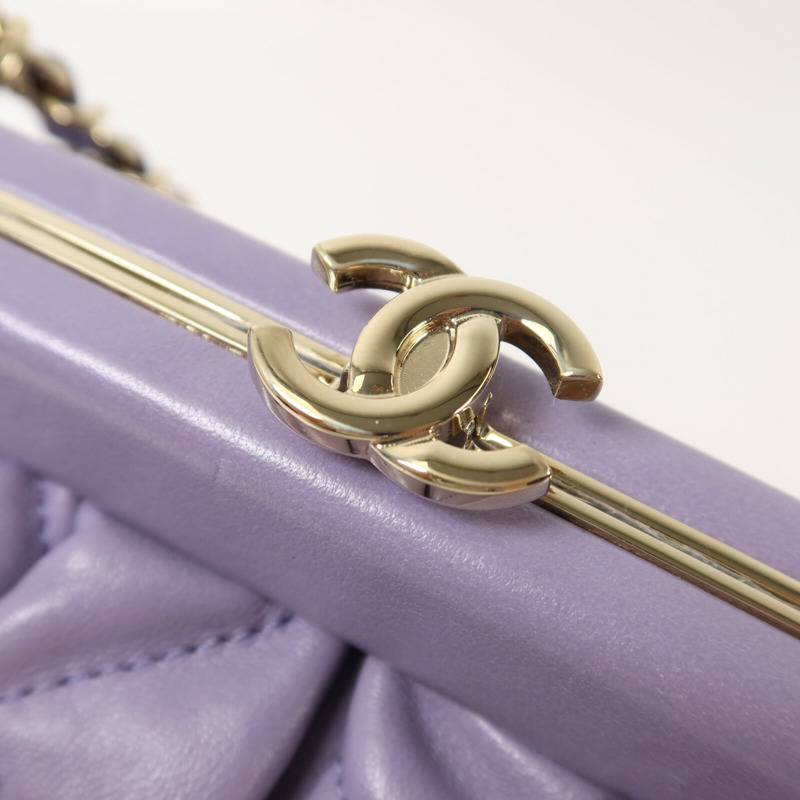 CHANEL 羊皮皮革Chain Shoulder鏈帶肩背袋-9