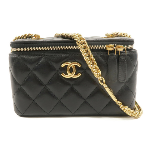 CHANEL 羊皮皮革Vanity Case鏈帶肩背袋