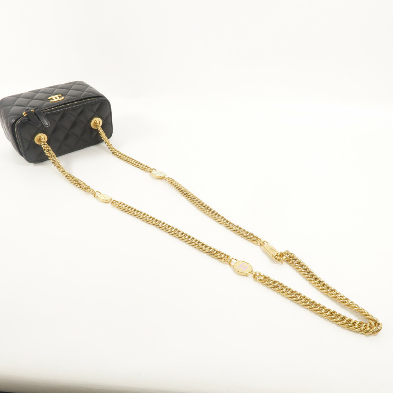 CHANEL 羊皮皮革Vanity Case鏈帶肩背袋-7