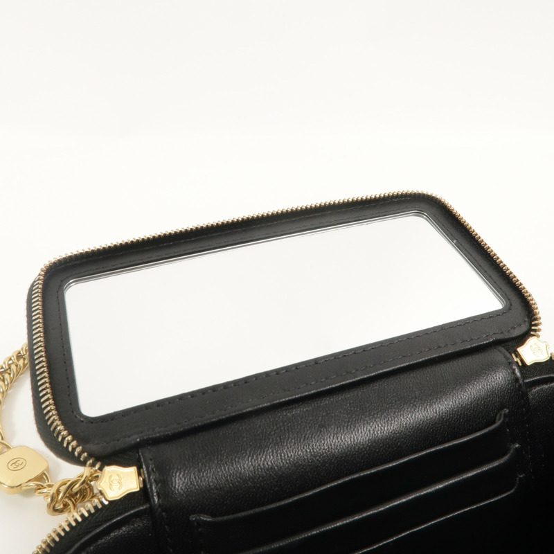 CHANEL 羊皮皮革Vanity Case鏈帶肩背袋-9
