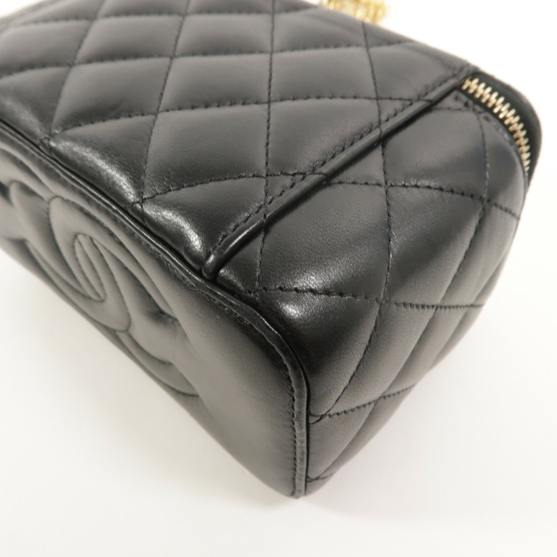 CHANEL 羊皮皮革Vanity Case鏈帶肩背袋-12