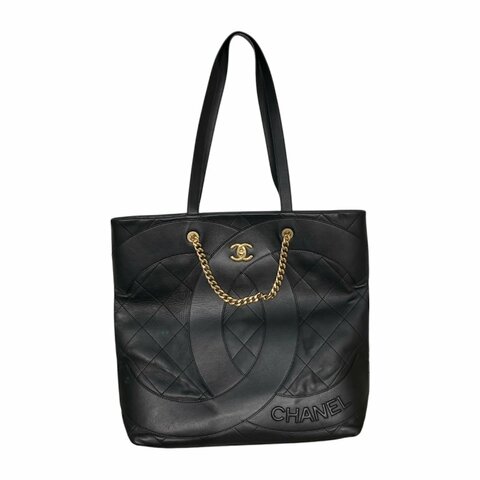 CHANEL 香奈兒 23C 托特包 牛皮 黑色 金釦