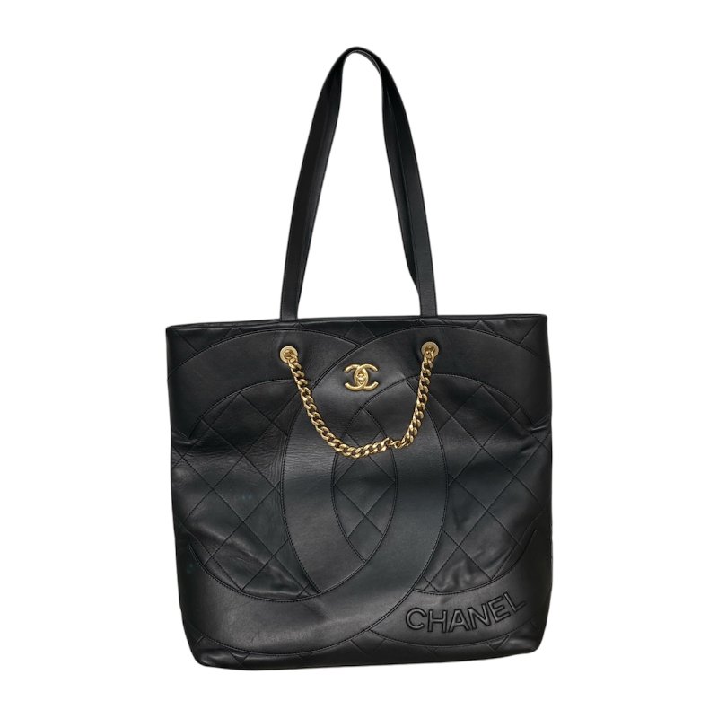 CHANEL 香奈兒 23C 托特包 牛皮 黑色 金釦-0