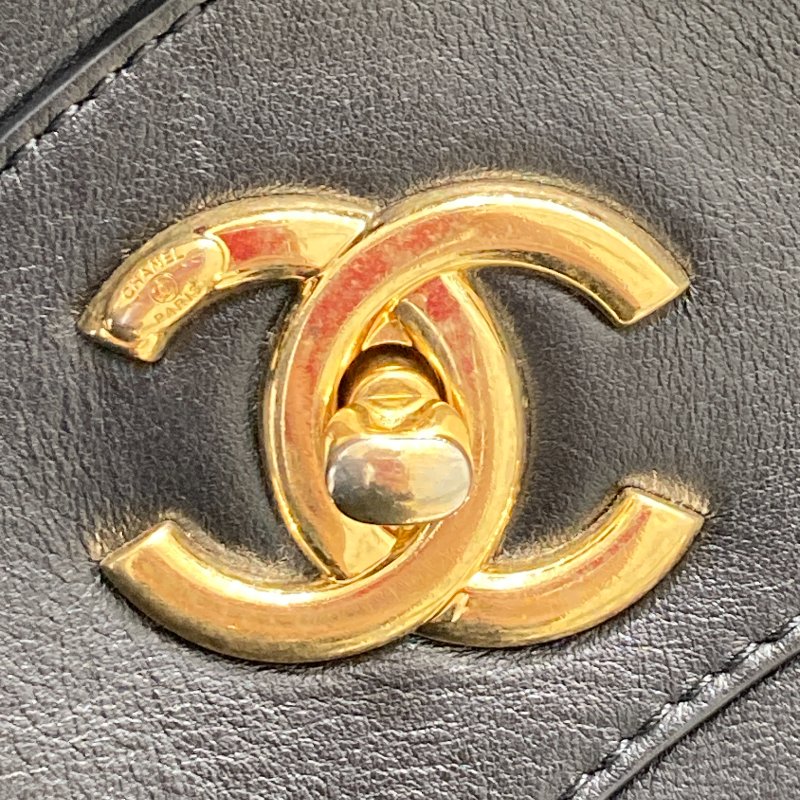 CHANEL 香奈兒 23C 托特包 牛皮 黑色 金釦-7