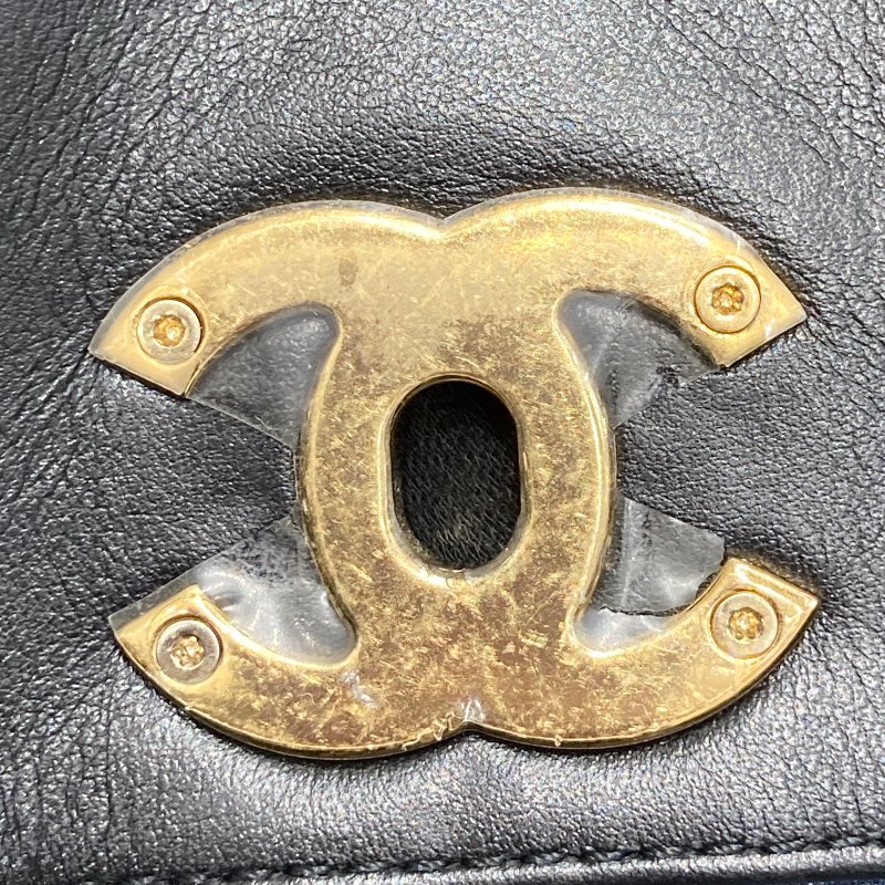 CHANEL 香奈兒 23C 托特包 牛皮 黑色 金釦-8