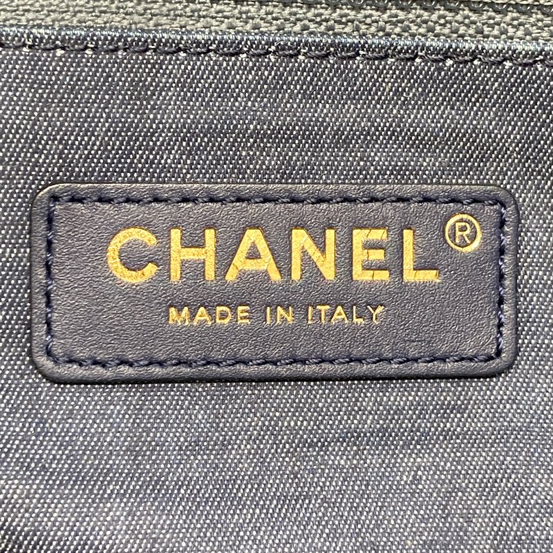 CHANEL 香奈兒 23C 托特包 牛皮 黑色 金釦-17
