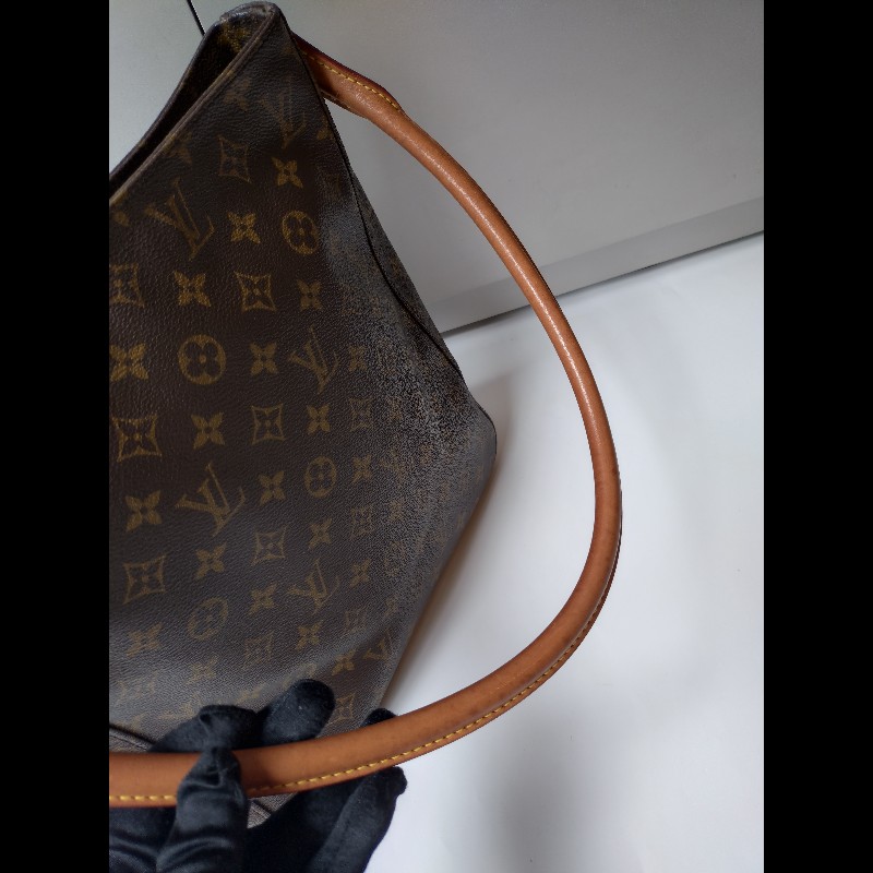 LV 單把老花肩側hobo包 looping 28-25