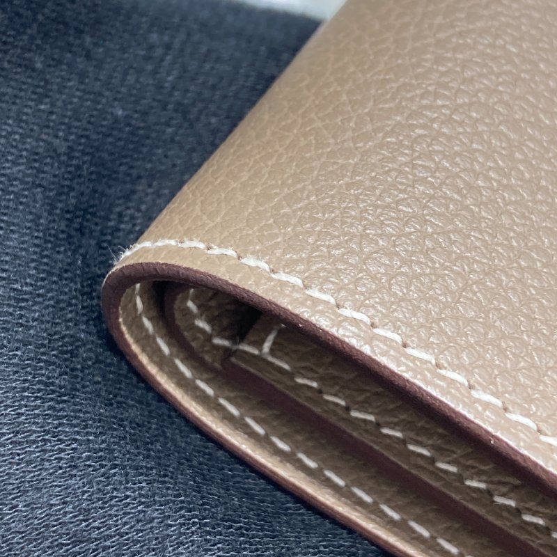 HERMES 愛馬仕  H Sellier 短夾 Evercolor 牛皮  大象灰 銀釦-13