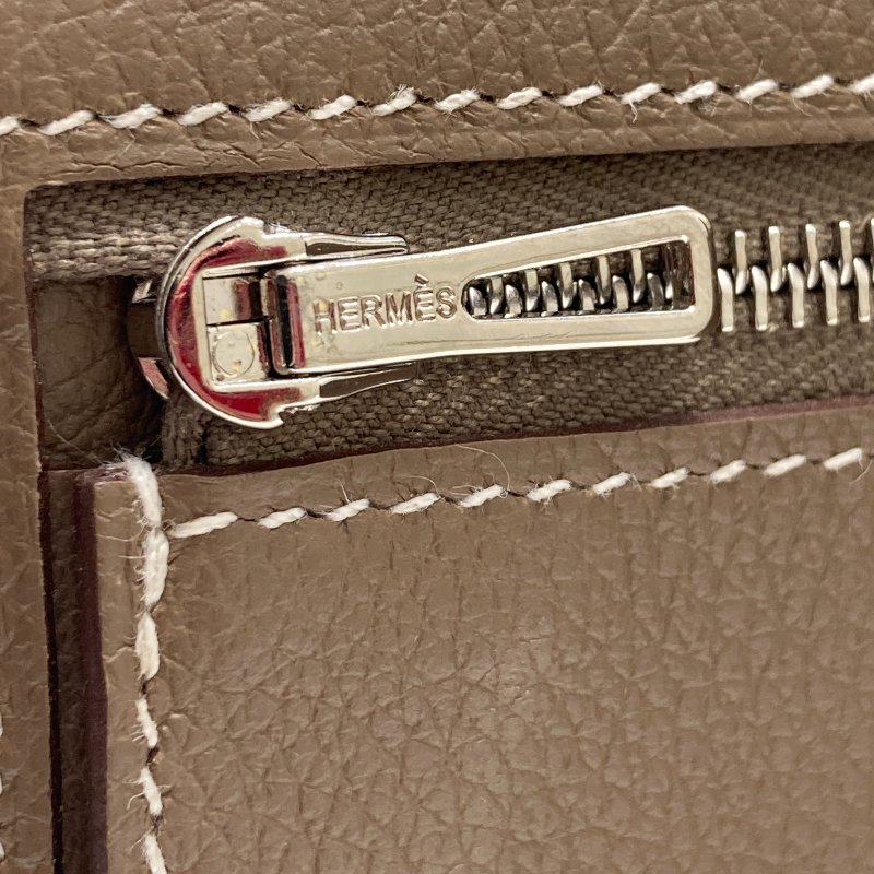 HERMES 愛馬仕  H Sellier 短夾 Evercolor 牛皮  大象灰 銀釦-15