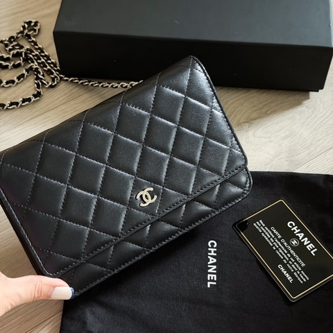 Chanel 香奈兒 WOC 黑銀羊皮