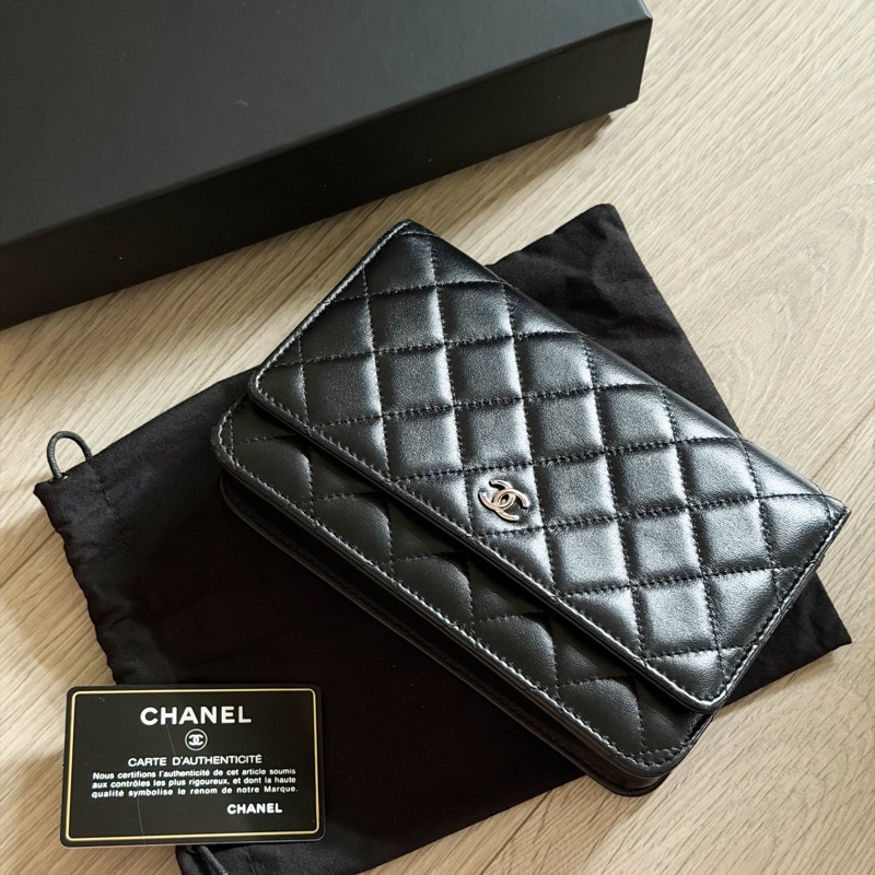 Chanel 香奈兒 WOC 黑銀羊皮-2