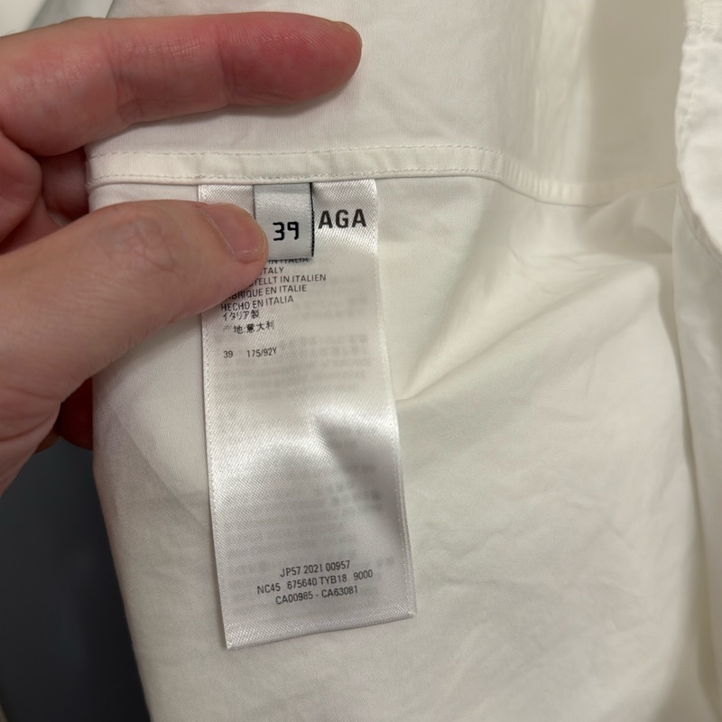 Balenciaga 39號 （S號）21AW 近全新 白色裁縫剪刀刺繡oversized 長袖襯衫-9