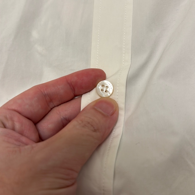 Balenciaga 39號 （S號）21AW 近全新 白色裁縫剪刀刺繡oversized 長袖襯衫-10