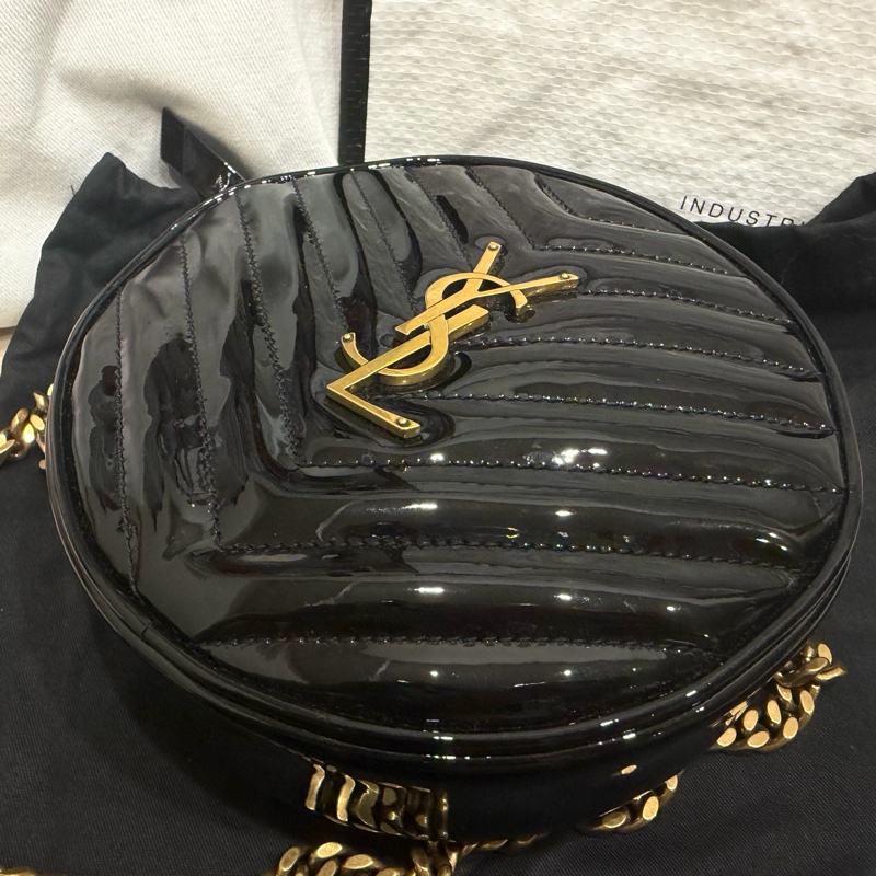 YSL 漆皮 圓餅包-2