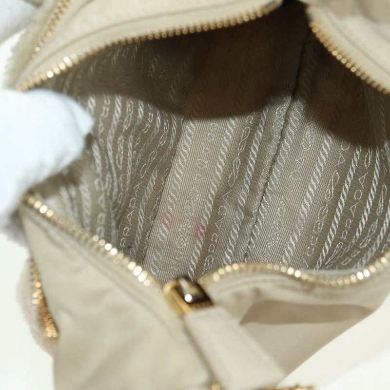【日本直送】PRADA 尼龍鏈單肩包 三向米色金色 正品 179052V-28