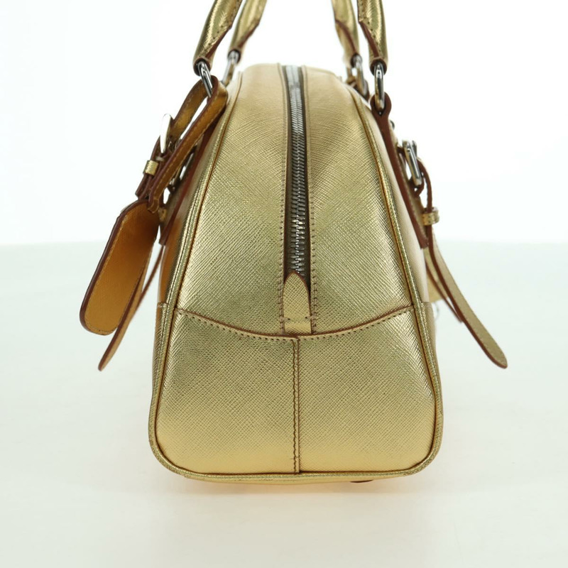 【日本直送】PRADA 手提包 Safiano 皮革 金色 Auth 179187SV-2