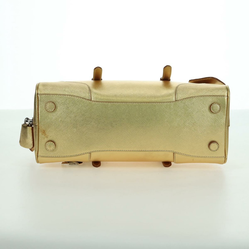 【日本直送】PRADA 手提包 Safiano 皮革 金色 Auth 179187SV-4