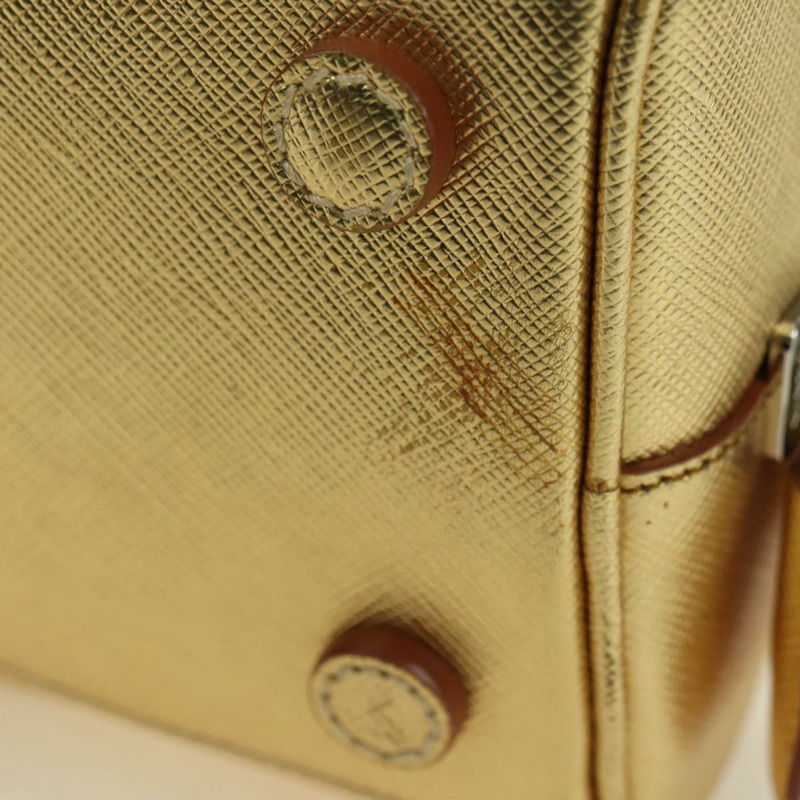 【日本直送】PRADA 手提包 Safiano 皮革 金色 Auth 179187SV-5