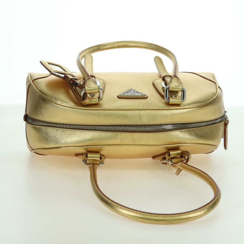 【日本直送】PRADA 手提包 Safiano 皮革 金色 Auth 179187SV-13
