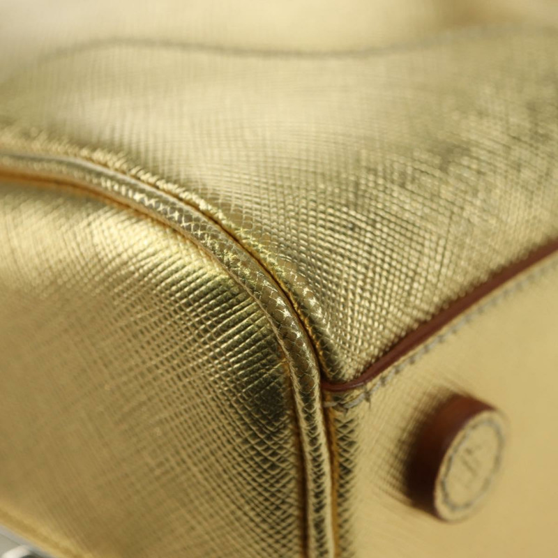 【日本直送】PRADA 手提包 Safiano 皮革 金色 Auth 179187SV-14